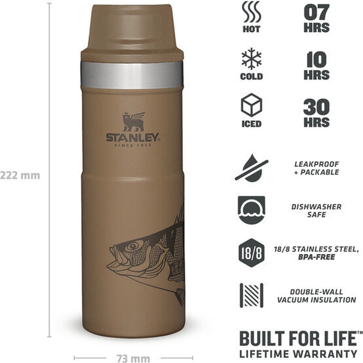 Thermosbeker Stanley The Trigger Action Travel Mug Tan Peter Perch 0,47L 5 Thermosbeker Stanley The Trigger Action Travel Mug Tan Peter Perch 0,47L - Afbeelding 3