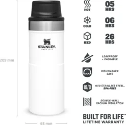 Thermosbeker Stanley The Trigger Action Travel Mug Polar 0,35L -Kampeeruitrusting Winkel 5 1200x1194 2