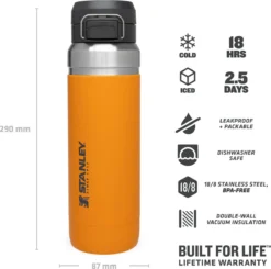 Thermosbeker Stanley The Quick Flip Saffron 1,06L -Kampeeruitrusting Winkel 5 6939236410892 3