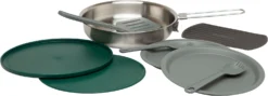 Kookset Stanley Adventure Prep+Eat Set Stainless Steel (9-delig) -Kampeeruitrusting Winkel Large JPG Adventure20All In One20Fry20Pan20Set2020Stainless20Steel 3
