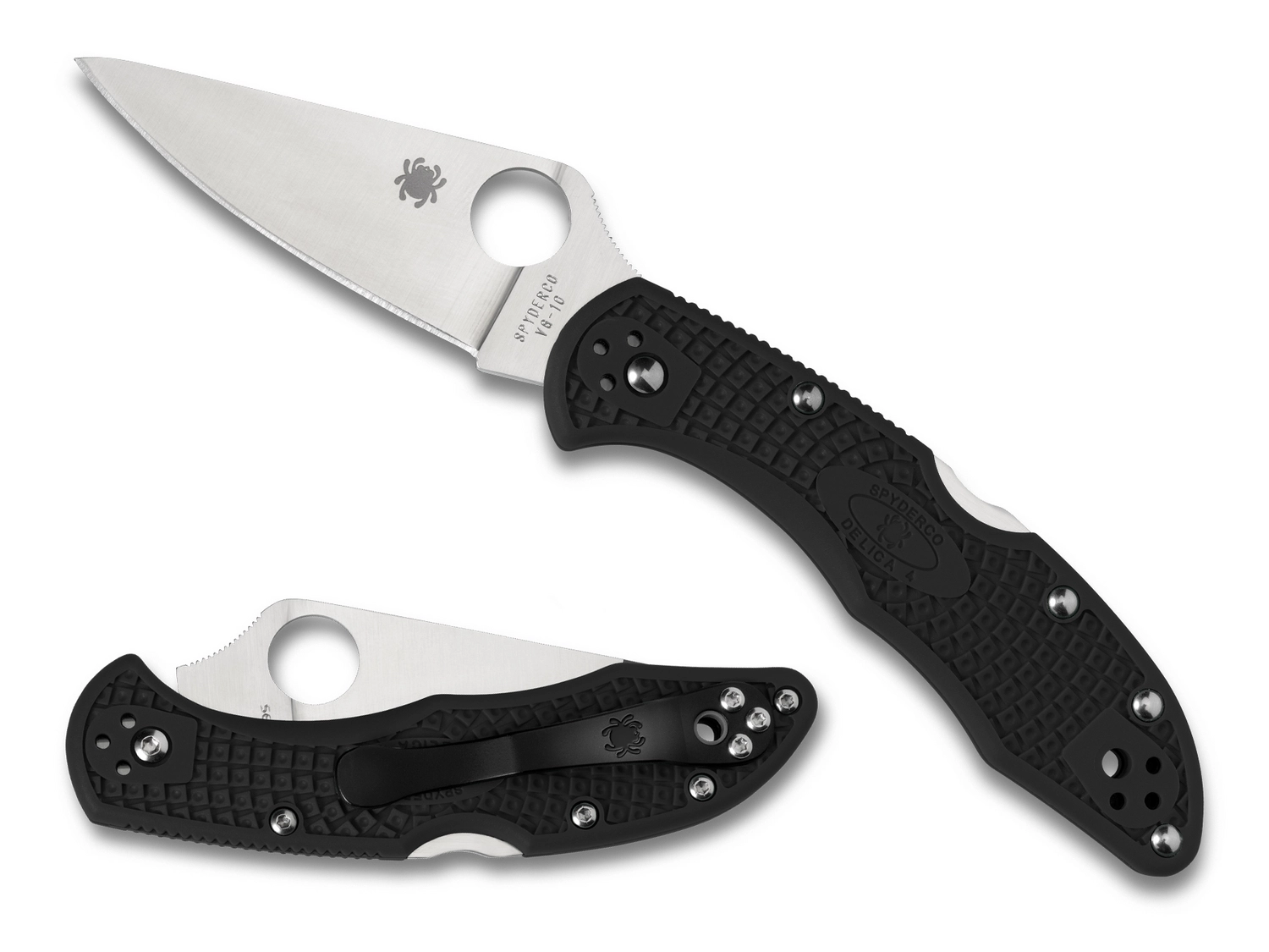 Vouwmes Spyderco Delica 4 Flat Ground Black 3 Vouwmes Spyderco Delica 4 Flat Ground Black