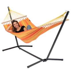 Hangmat Tropilex Single Dream Orange 21 Hangmat Tropilex Single Dream Orange -Kampeeruitrusting Winkel hammock relax orange 50