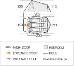 Tent Vango Soul 300 Treetops -Kampeeruitrusting Winkel vango 2019 tents floorplan soul 300 1